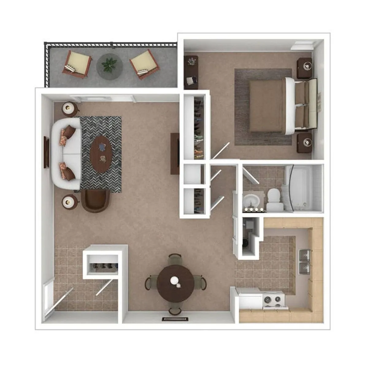 Floor plan 1 Bedroom, 1 Bath
