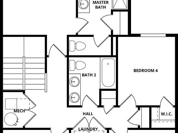 The second floor of the Daisy has the bedrooms.