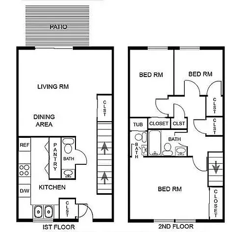Floor plan 3 Bed 2.5 Bath