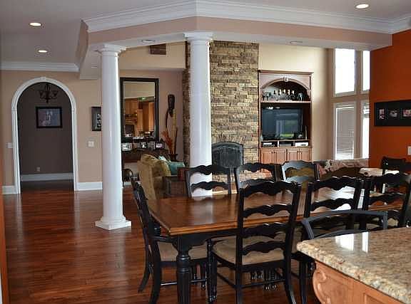 Kitchen overlooking living 