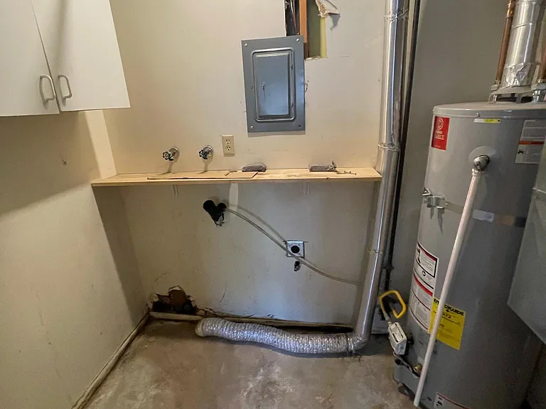 washer and dryer hookups.