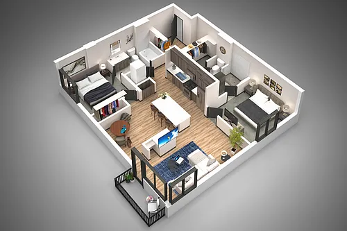Floor plan 2 Bed/2 Bath