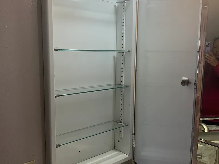 medicine cabinet in main bathroom