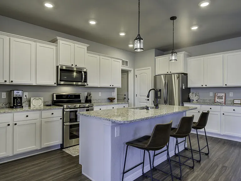 Large kitchen with stainless steel appliances and plenty of counterspace