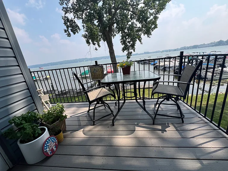 additional deck view of lake and boat slips