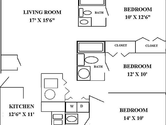 1005 Regent Drive 3 Bedroom Apartment Layout