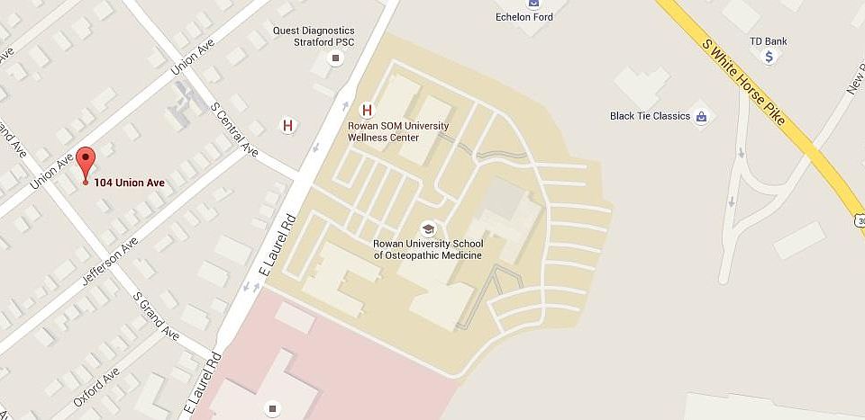 Distance to Rowan School of medicine and Kennedy Hospital