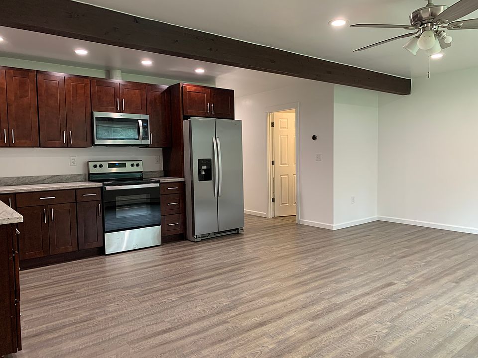 Kitchen and living area from backdoor