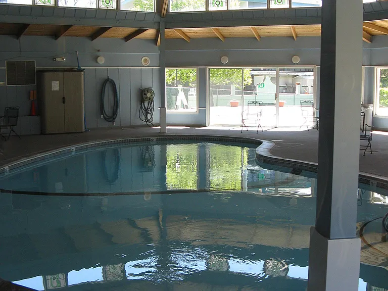 Indoor pool and hot tub area