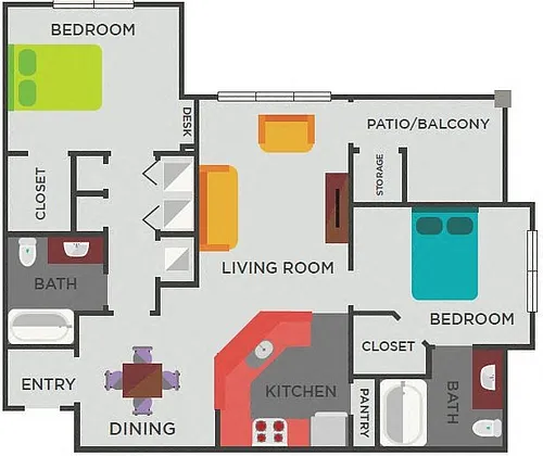 Floor plan The Reynolds (2x2)