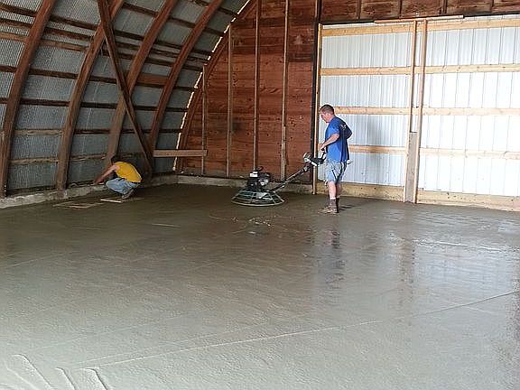 new floor in qounset hut