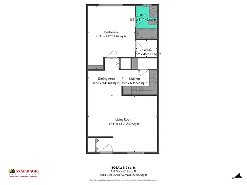 Floor plan 1 bed