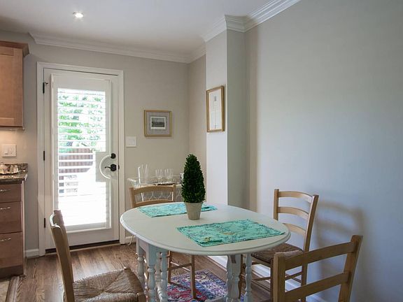 Dining space with view to deck.