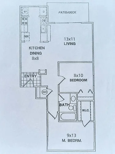 Floor plan B1 2 Bedroom / 1 Bath - 782