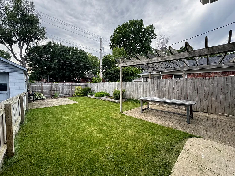 Fenced in backyard