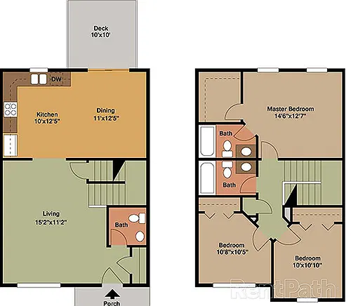 Floor plan 3 Bedroom Townhome