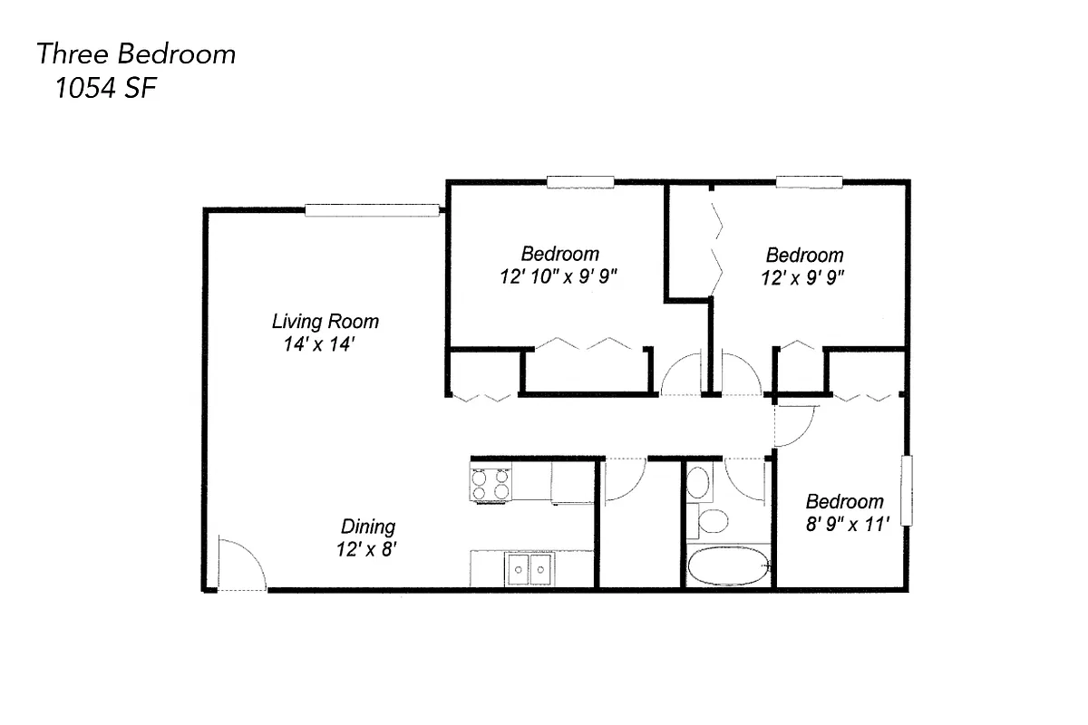 Floor plan Three Bedroom