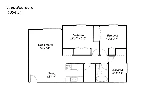 Floor plan Three Bedroom