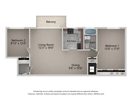 Floor plan 2 Bedroom