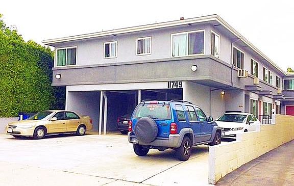 Front of building, freshly painted.