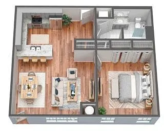 Floor plan 1 Bed, 1 Bath