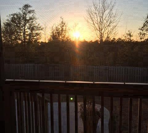 Sunset from back screened in porch