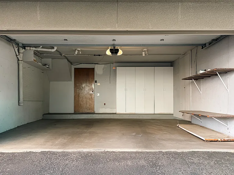 Private 2 car garage with storage