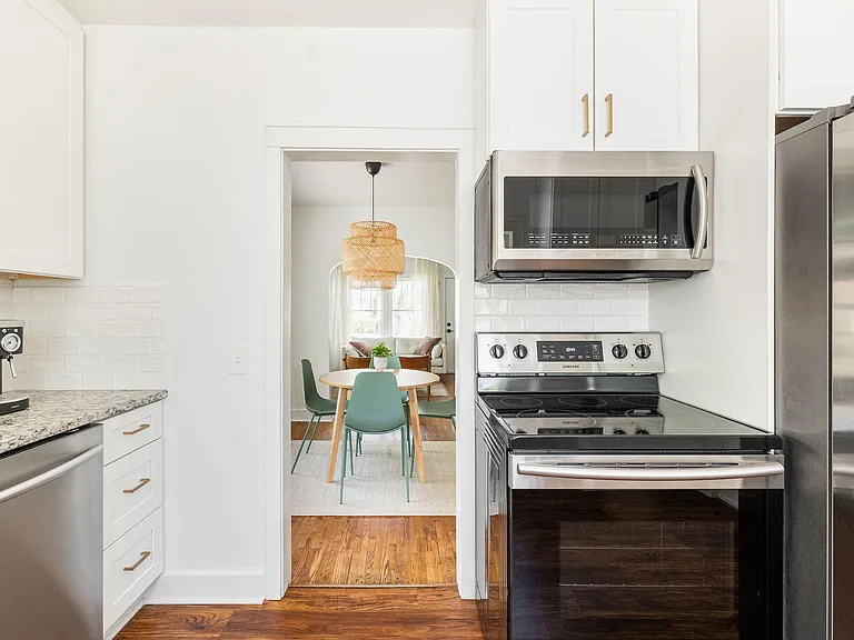 A true vintage kitchen--we love walls in this house.