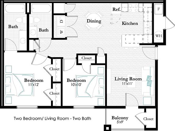 2 bedroom floorplan