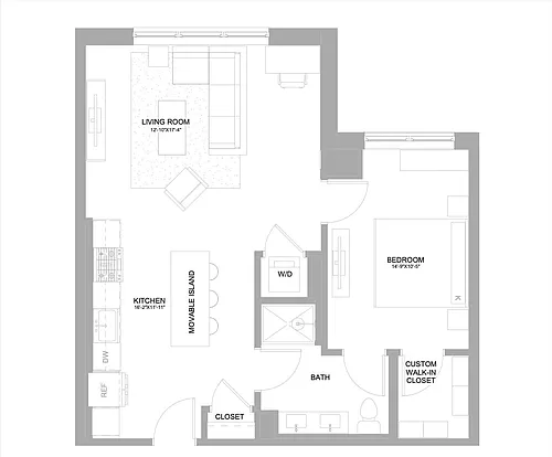 Floor plan 1 Bed/1 Bath-1.1E
