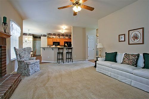 Family flows nicely into Kitchen area