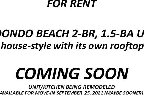 Will upload photos of the unit as soon as remodeling is completed. The unit may be available for move-in sooner than September 25, 2021.