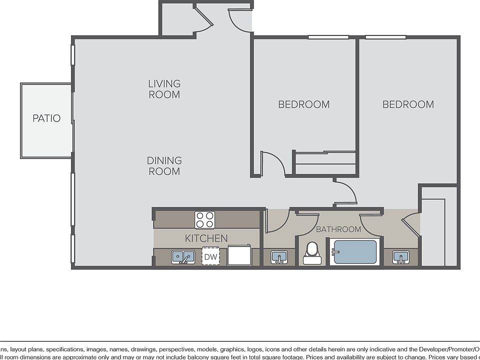 2 Bed 1 Bath (C)