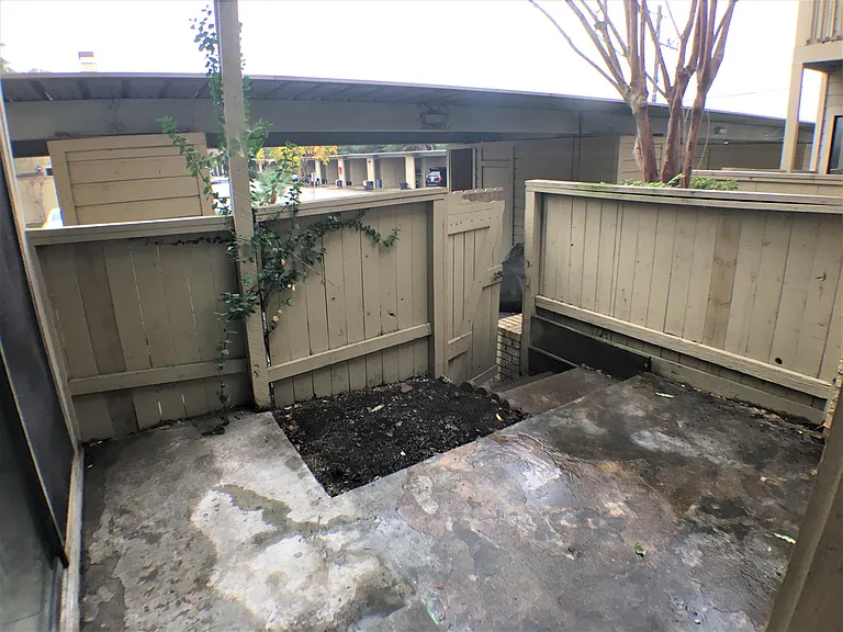 Your own private patio, perfect for some flower planting