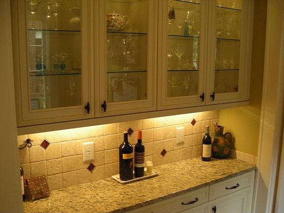 Butlers Pantry with Glass Front Cabinets