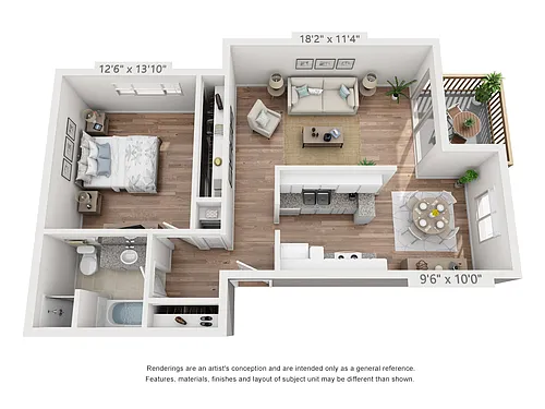 Floor plan 1x1B