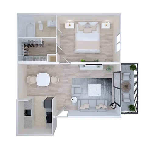 Floor plan 1x1A