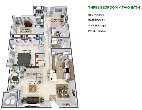 Floor plan Three Bedroom