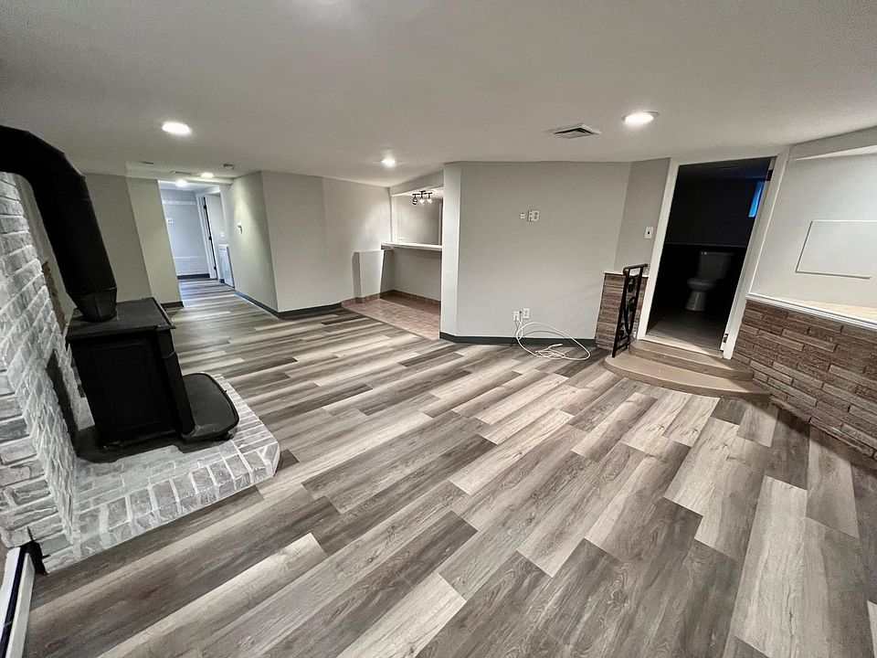 Living room to kitchen and bath view