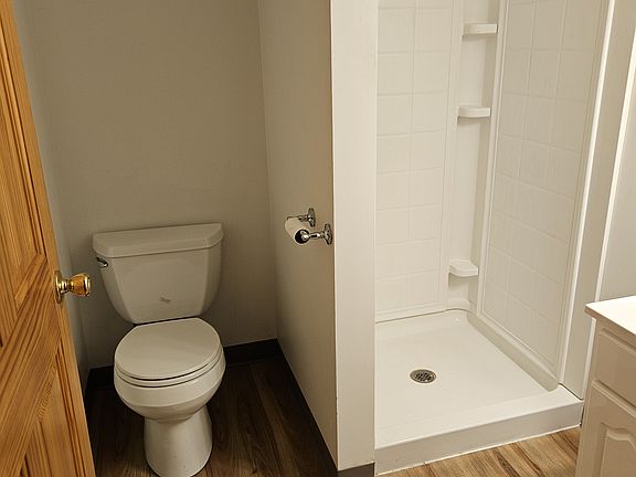 Bathroom with shower.