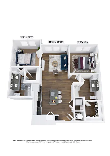 Floor plan Affectionately | 2 Bed | 2 Bath