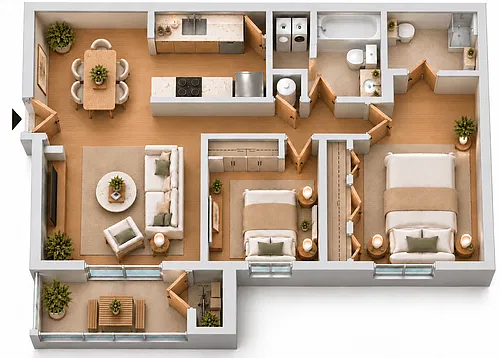 Floor plan Two Bedroom Flat