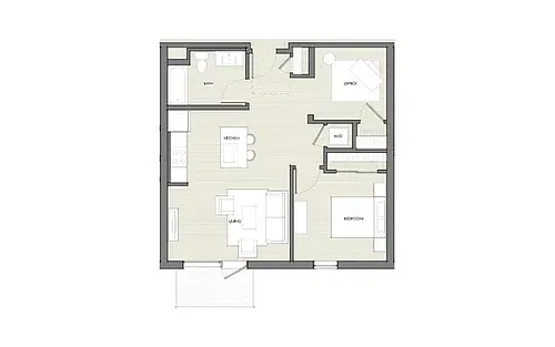 Floor plan One Bedroom - Office
