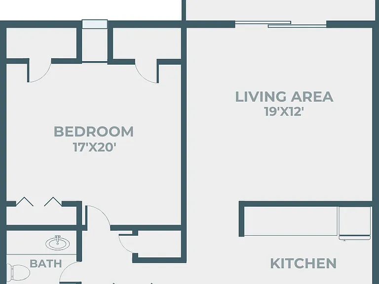 1 Bedroom, 1 Bath Floor Plan 1 Bedroom, 1 Bath Floor Plan