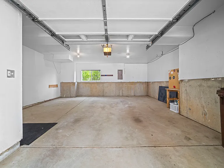 Oversized single car garage with nice storage.