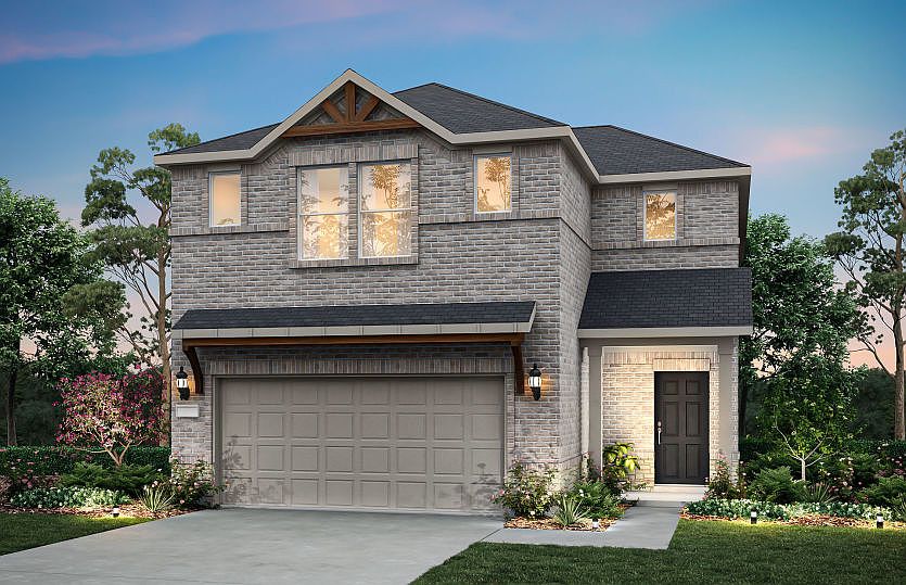 The Ouray, a two-story home with 2-car garage, shown with Home Exterior R