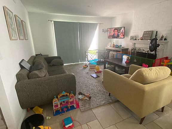 Living room with backyard access