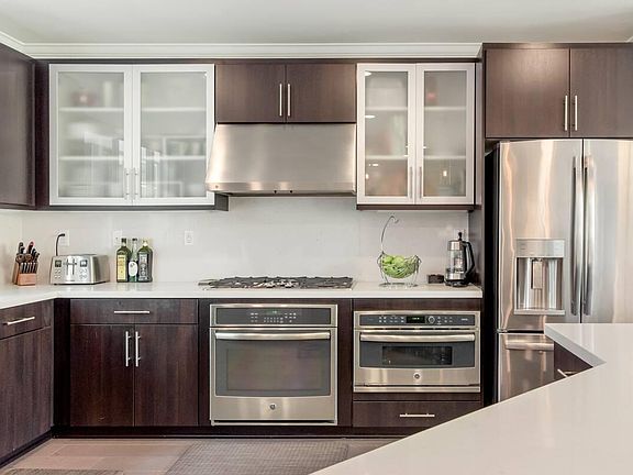 Modern and upscale stainless steel appliances.