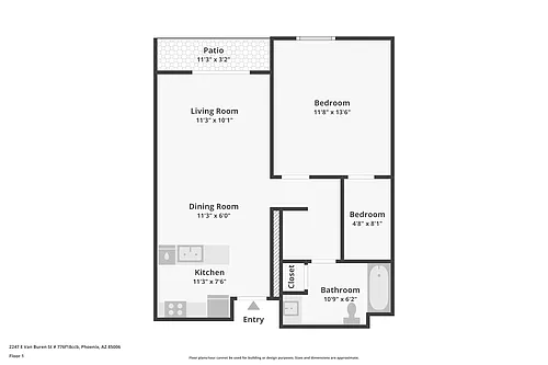Floor plan 1-Bedroom