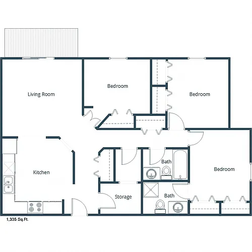 Floor plan Three Bedroom 3175B